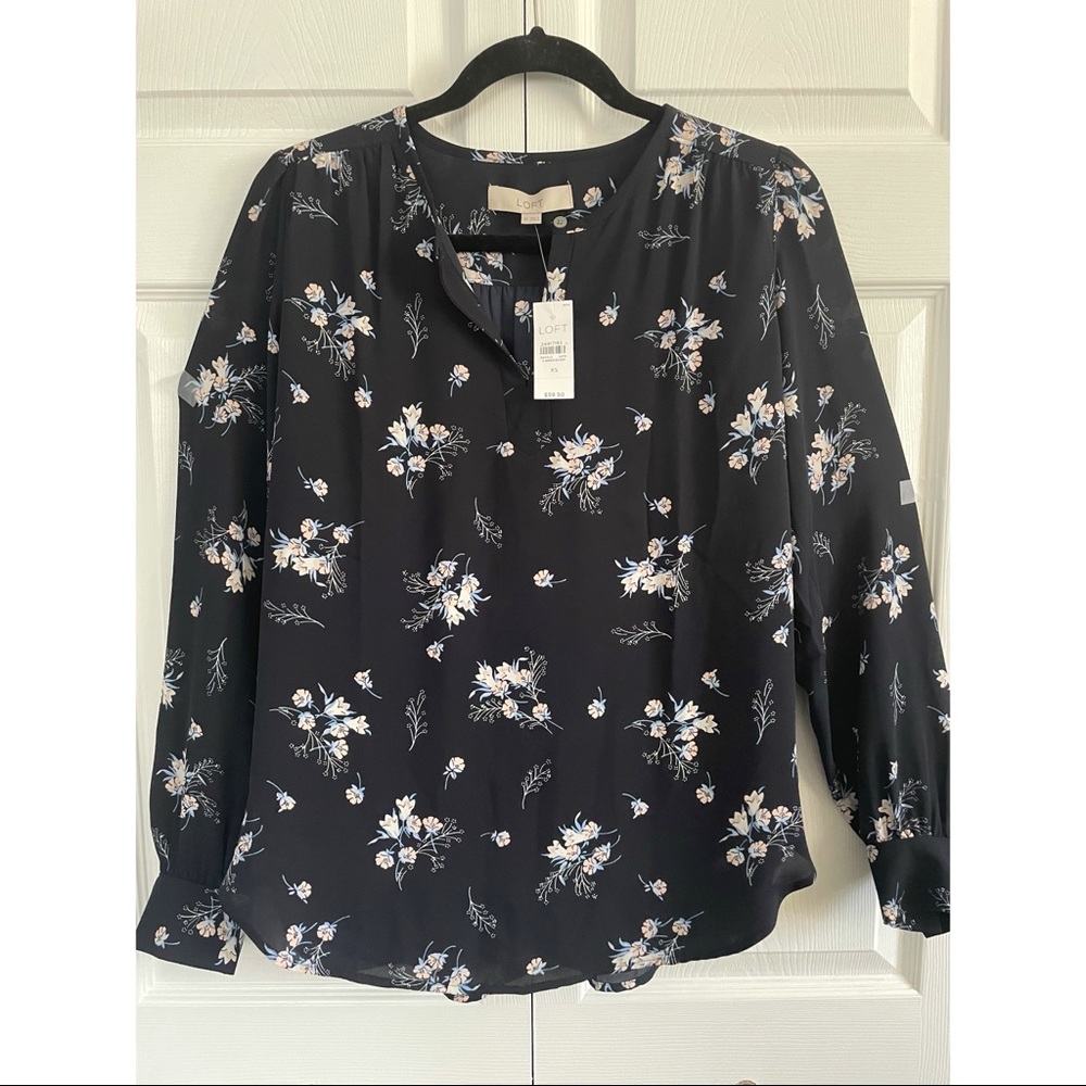 LOFT Floral Blouse; NWT (Never Worn)